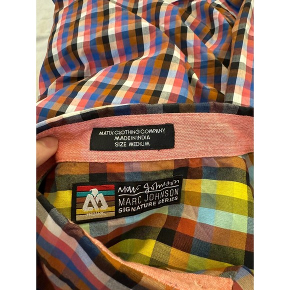Matix Marc Johnson Signature Series Mens Size Medium Plaid Long Sleeve‎ Shirt - Picture 6 of 11